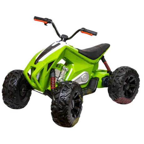 24V Adventure Pro Kids ATV: Leather Seat and Rubber Wheels - Ultimate Outdoor Fun