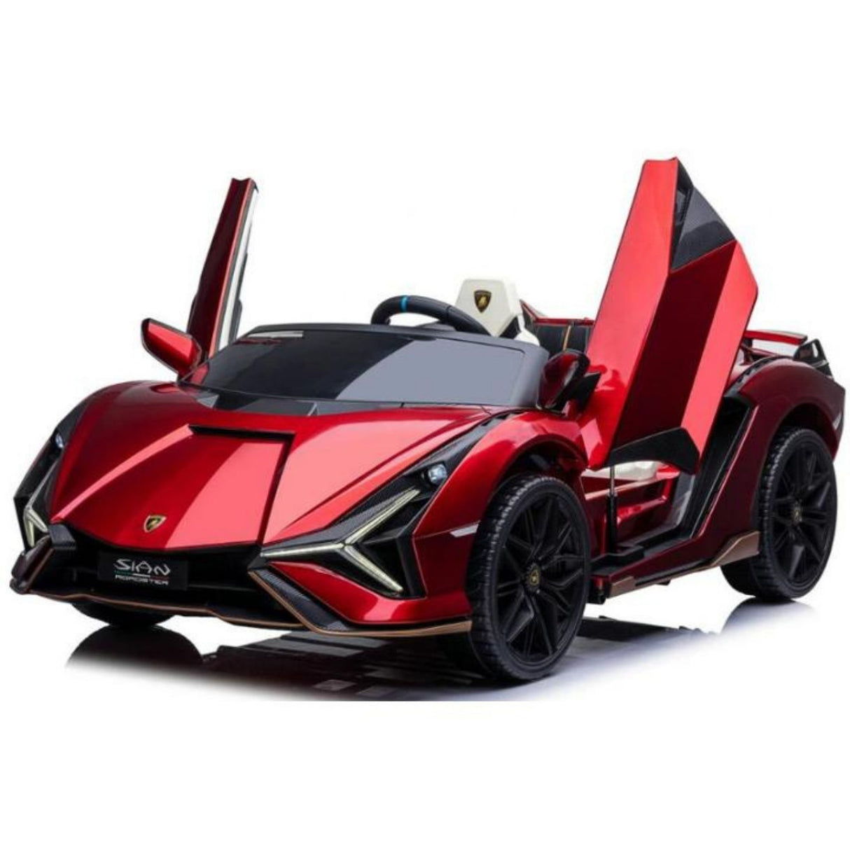 Voiture de luxe Lamborghini Sian 24 V améliorée : voiture de luxe 4x4 2 places pour enfants