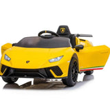 Voiture à enfourcher Lamborghini Huracan 4x4 12 V ; Voiture télécommandée électrique monoplace pour enfants sous licence