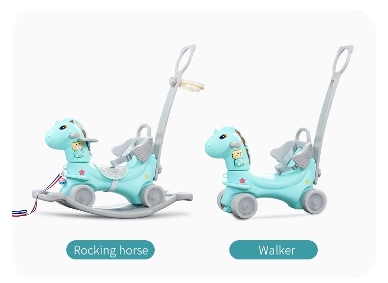 Kids Indoor & Outdoor Ride-On Rocking Horse - Fun and Engaging Foot to Foot Push-Car & Rocker