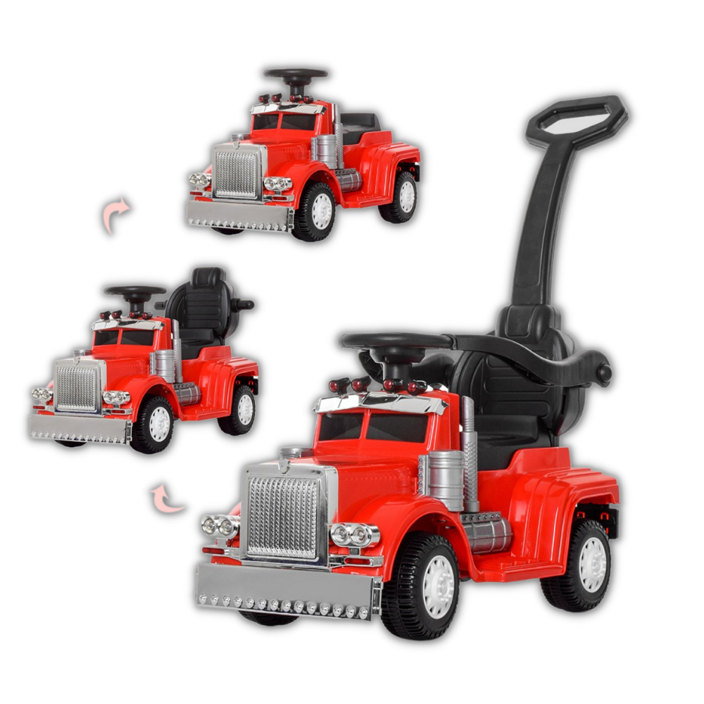 6V Big Rig 3-in-1 Convertible Ride-on Truck for Toddlers: Kids Remote Control Electric Truck